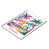Summer Vibes Tropical Palm Tree Ozean Personalisie Notizblock (Linke Seite)