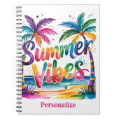 Summer Vibes Tropical Palm Tree Ozean Personalisie Notizblock (Vorderseite)