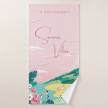 Summer Vibes Tropical Pink Individuelle Name Beach