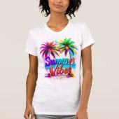 Summer Vibes Tropical Rainbow Palm Tree Design T-Shirt (Vorderseite)