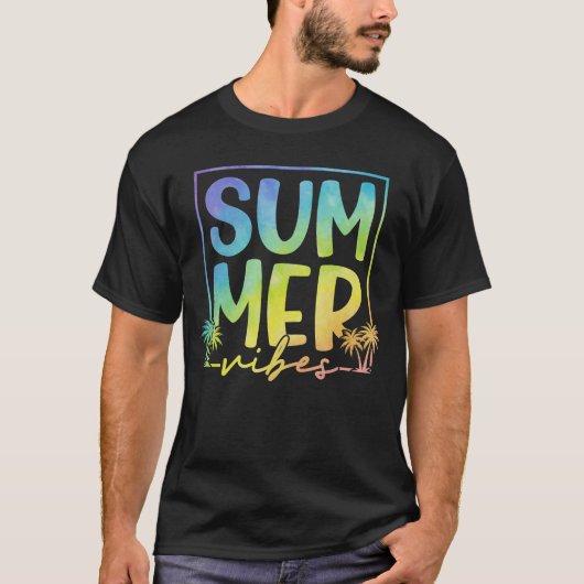 Summer Vibes Tropical Sunset T-Shirt (Vorderseite)