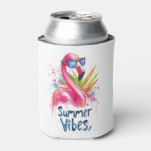 Summer Vibes und Flamingo Can cooler Dosenkühler (Kanne Vorderseite)