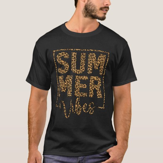 Summer Vibes Vacay Vacay Quote Leopard T-Shirt (Vorderseite)