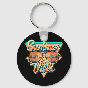 Summer Vibes   Vintage Sonnenbrille   Beach Sunset Schlüsselanhänger