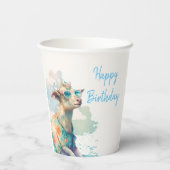 Summer Vibes Watercolor Goat - Happy Birthday Pappbecher (Rückseite)