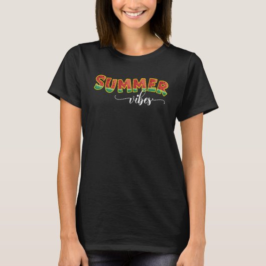 Summer Vibes Watermelon Beach Vacations T-Shirt (Vorderseite)