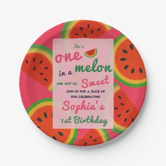 Summer Vibes Watermelon Party laden Pappteller (Vorderseite)