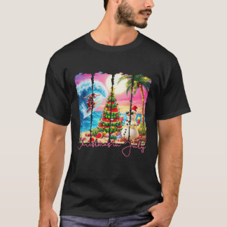 Summer Vibes Xmas im Juli Santa Surfing Beach Trip T-Shirt