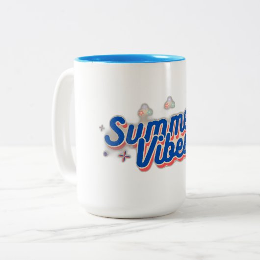 Summer Vibes Zweifarbige Tasse (Vorderseite Links)