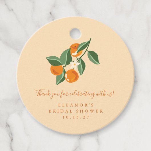 Summer Vintag Orange Boho Custom Brautparty Geschenkanhänger (Vorderseite)