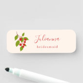 Summer Vintag Red Cherries Custom Bridesmaid Gesch Namensschild (Beispiel)