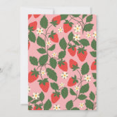 Summer Vintag White Strawberry Boho Babydusche Einladung (Rückseite)