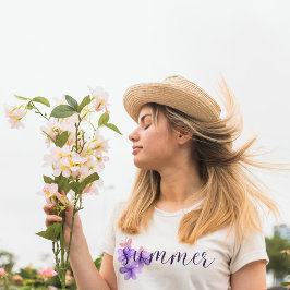 Summer Violet Blume und Schmetterling T-Shirt