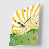 Summer Wall Clock Quadratische Wanduhr (Winkel)
