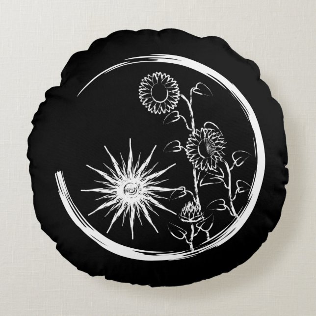Summer Wappen Rundes Kissen (Vorderseite)