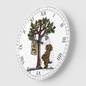 Summer Water Fun Chocolate Labrador Große Wanduhr (Winkel)