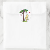 Summer Water Fun Yellow Labrador Cartoon Runder Aufkleber (Tasche)