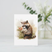 Summer Water Raccoon - Postkarte (Stehend Vorderseite)