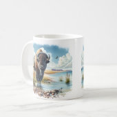 Summer Watercolor American Buffalo Kaffeetasse (Vorderseite Links)