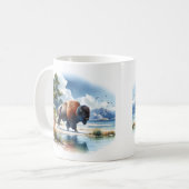 Summer Watercolor American Buffalo Kaffeetasse (Vorderseite Links)