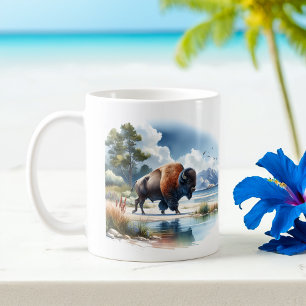 Summer Watercolor American Buffalo Kaffeetasse