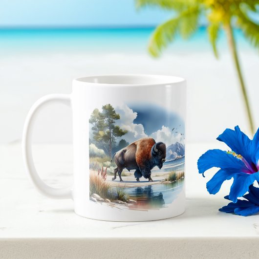 Summer Watercolor American Buffalo Kaffeetasse