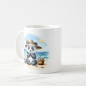 Summer Watercolor Baby Panda am Strand Kaffeetasse (Vorderseite Links)