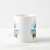 Summer Watercolor Baby Panda am Strand Kaffeetasse (Mittel)