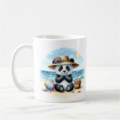 Summer Watercolor Baby Panda am Strand Kaffeetasse (Links)