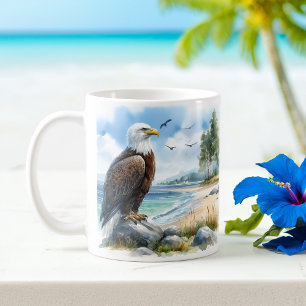 Summer Watercolor Bald Eagle Kaffeetasse