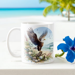 Summer Watercolor Bald Eagle Kaffeetasse