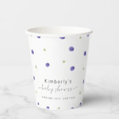 Summer Watercolor Blueberry Farm Baby Dusche Pappbecher (Vorderseite)