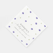 Summer Watercolor Blueberry Farm Baby Dusche Serviette (Ecke)