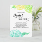 Summer Watercolor Blume Brautparty Einladung (Stehend Vorderseite)