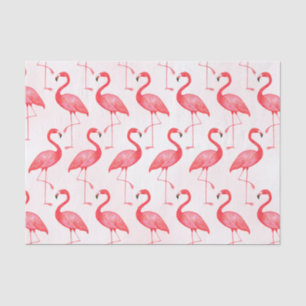 Summer Watercolor Bright Pink Flamingo Muster Seidenpapier