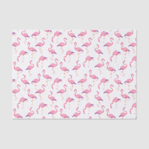 Summer Watercolor Bright Pink Flamingo Muster Seidenpapier