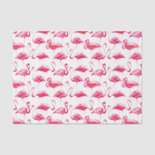 Summer Watercolor Bright Pink Flamingo Muster Seidenpapier