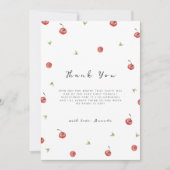 Summer Watercolor Cherry Sweet Baby Dusche Dankeskarte (Vorderseite)