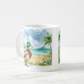 Summer Watercolor Duck am Strand Kaffeetasse (Vorderseite Links)