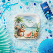 Summer Watercolor Eichhörnchen Pappteller (Party)
