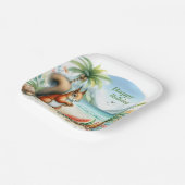 Summer Watercolor Eichhörnchen Pappteller (Gewinkelt)