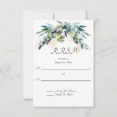 Summer Watercolor Eucalyptus Floral Wedding RSVP (Vorderseite)