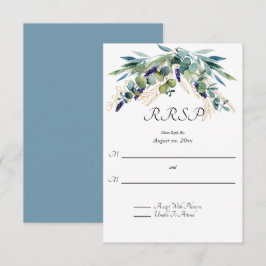 Summer Watercolor Eucalyptus Floral Wedding RSVP Karte