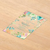 Summer Watercolor Floral 55th Birthday Clear Acryleinladungen (Ablage )
