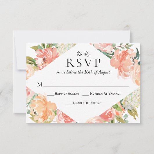 Summer Watercolor Floral Medley UAWG RSVP Karte (Vorderseite)