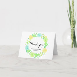 Summer Watercolor Floral Wedding Danke Notizen
