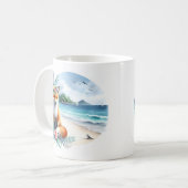 Summer Watercolor Fox am Strand Kaffeetasse (Vorderseite Links)