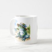 Summer Watercolor Frog am Strand Kaffeetasse (Vorderseite Links)