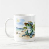 Summer Watercolor Frog am Strand Kaffeetasse (Links)