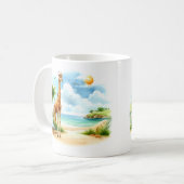 Summer Watercolor Frog am Strand Kaffeetasse (Vorderseite Links)